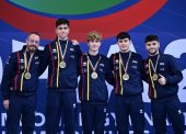 El equipo español masculino gana el oro mundial en doble mini tramp 