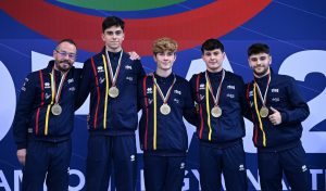 El equipo español masculino gana el oro mundial en doble mini tramp 