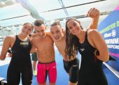 Marta Fernández, Toni Ponce y el relevo de 4x100 estilos mixto, campeones del mundo