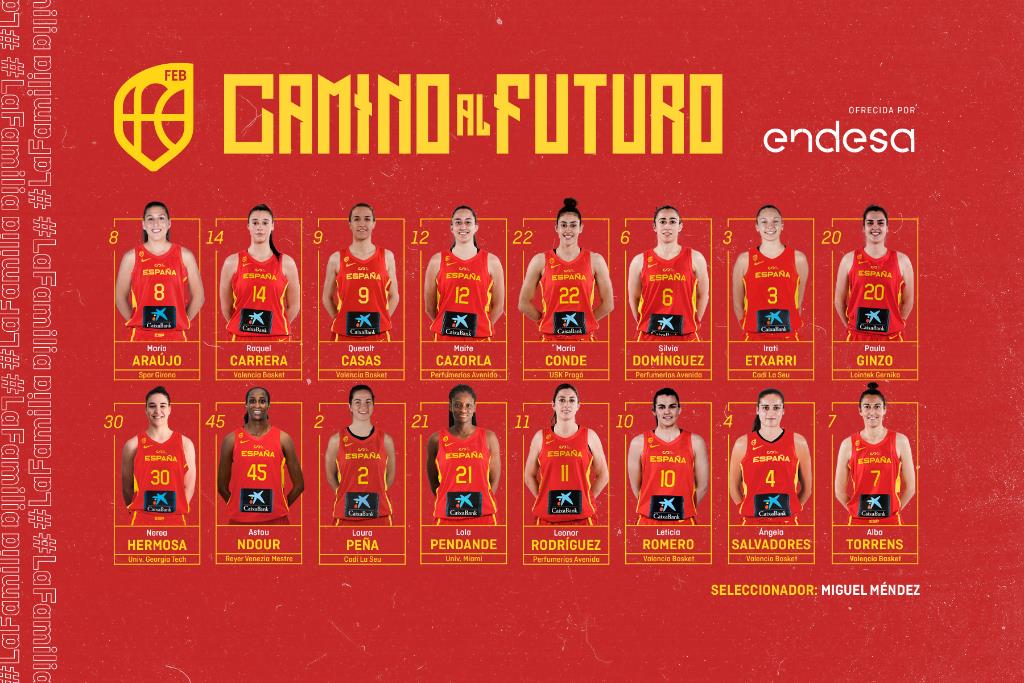 Selección Española de Baloncesto Femenina. Fuente: FEB