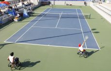 Marcela Quintero, Francesc Prat, María Torres y Rubén Castilla muestran el tenis en silla en el Mutua Madrid Open 