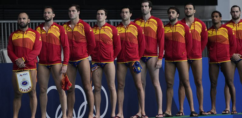 Selección española masculina de waterpolo en Tokio. Fuente: COE