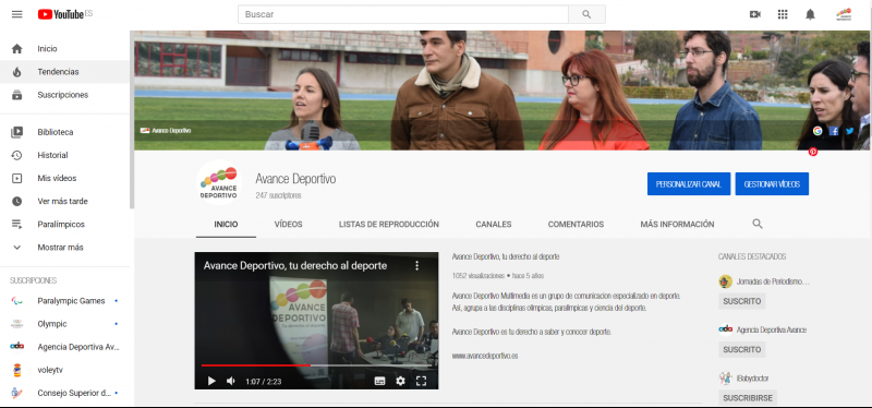 Youtube. Fuente: Avance Deportivo